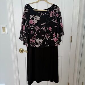 Connected Apparel Elegant Black and Pink Dress